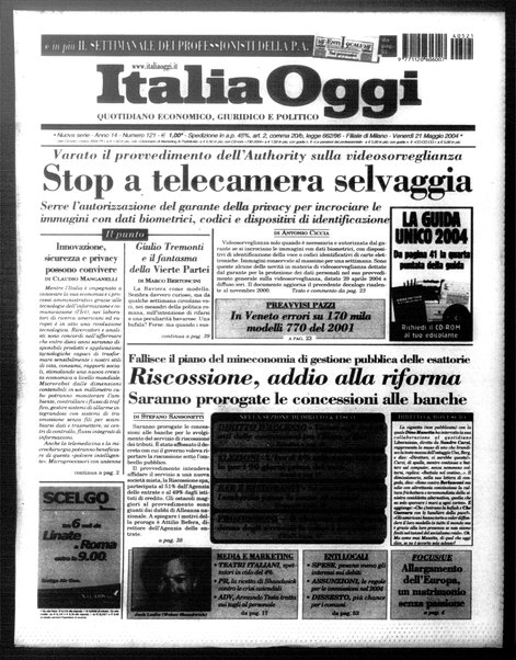 Italia oggi : quotidiano di economia finanza e politica
